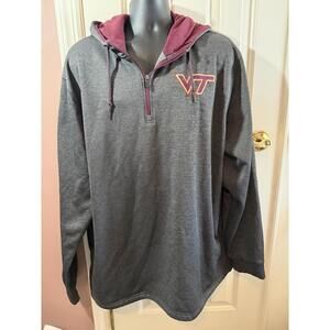 Virginia Tech 1/4 Zip Pull Over Mens Size XXXL Dark Gray Heavier Weight